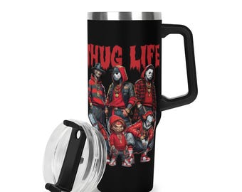 Horror Characters 40oz Stainless Steel Tumbler With Straw Horror Lover Gift For Halloween Horror Movie Mug