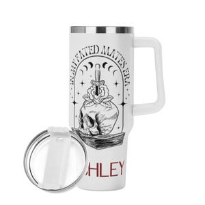 Vaso de acero inoxidable de 40 oz personalizado con pajita y nombre personalizado para lectores, regalo de Booktok para amantes del romance