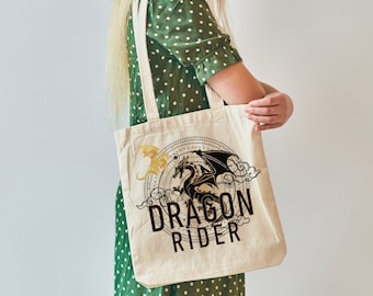Draagtas Fantasy Reader Boekenliefhebber leesgrage canvas draagtas Fourth Wing draagtas Dragon Rider-tas Riders Quadrant Booktok Bookstagram Ironflame