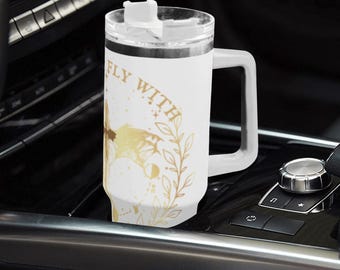 Born To Fly With Dragons 40oz Stainless Steel Tumbler With Straw Fantasy Dragon Mug Dragon Rider Gift For Fantasy Lovers Booktok Gift