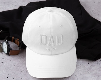 Personalizado bordado papá est sombrero regalo del día del padre para nuevos papás personalizado papá gorra nuevo papá sombrero regalos de cumpleaños para papá anuncio de embarazo