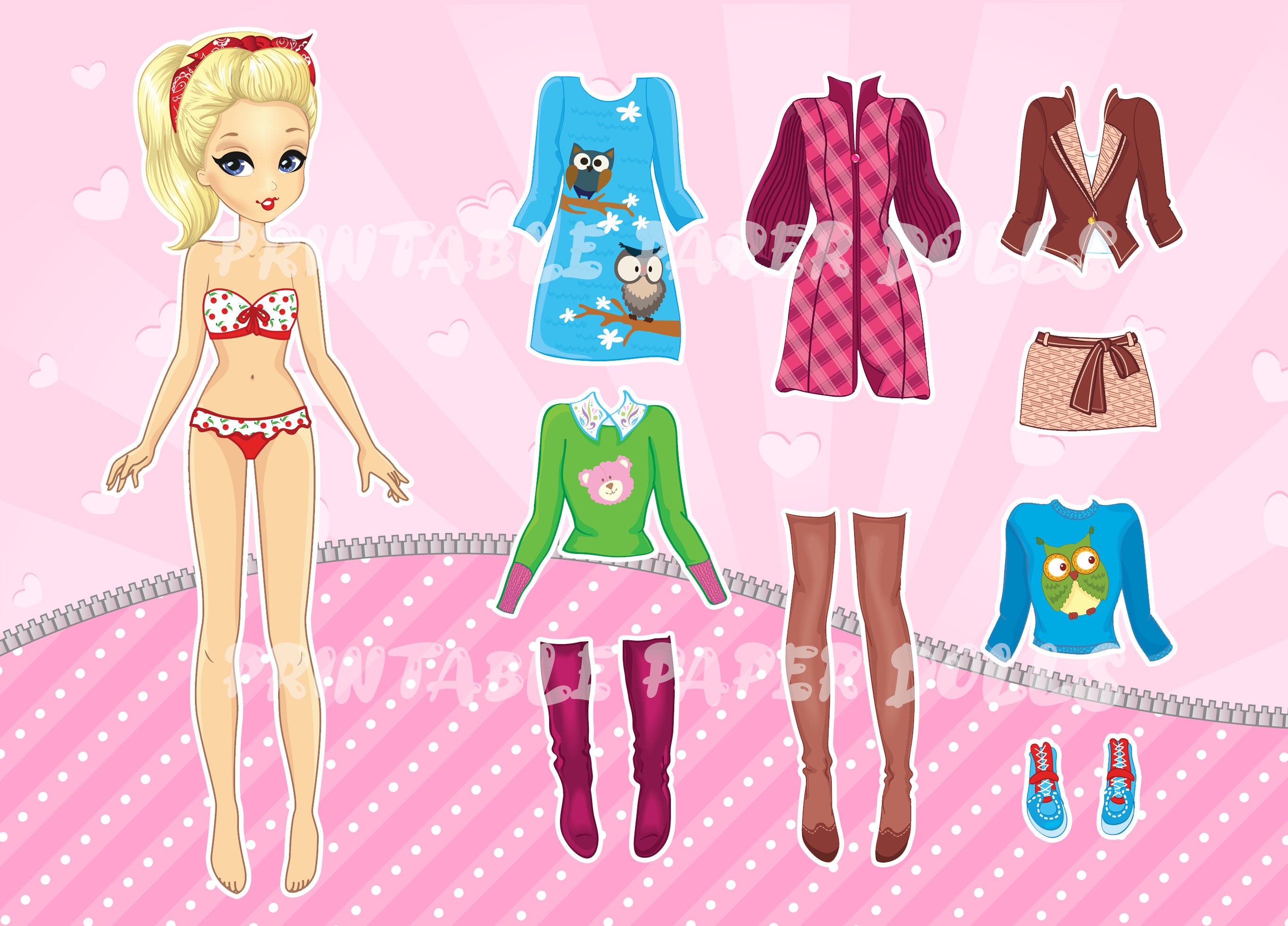 Dress up Paper Dolls With Modern Clothing Accessories Fun and Easy DIY  Activity for Children Download and Print Now 