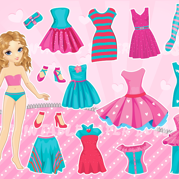 Dress Up Paper Dolls with Modern Clothing Accessories | Fun and Easy DIY Activity for Children | Download and Print Now!