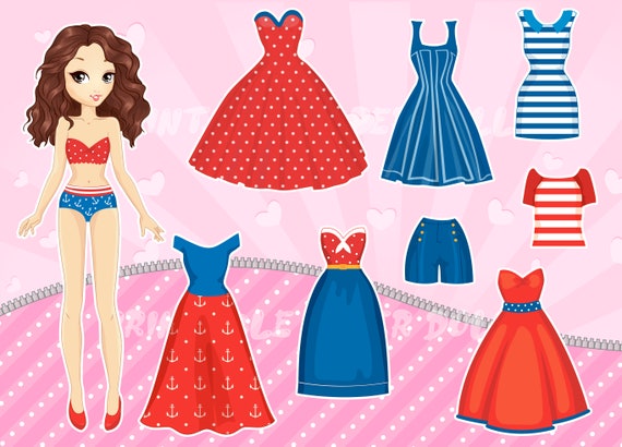 Dress up Paper Dolls With Modern Clothing Accessories Fun and Easy DIY  Activity for Children Download and Print Now 
