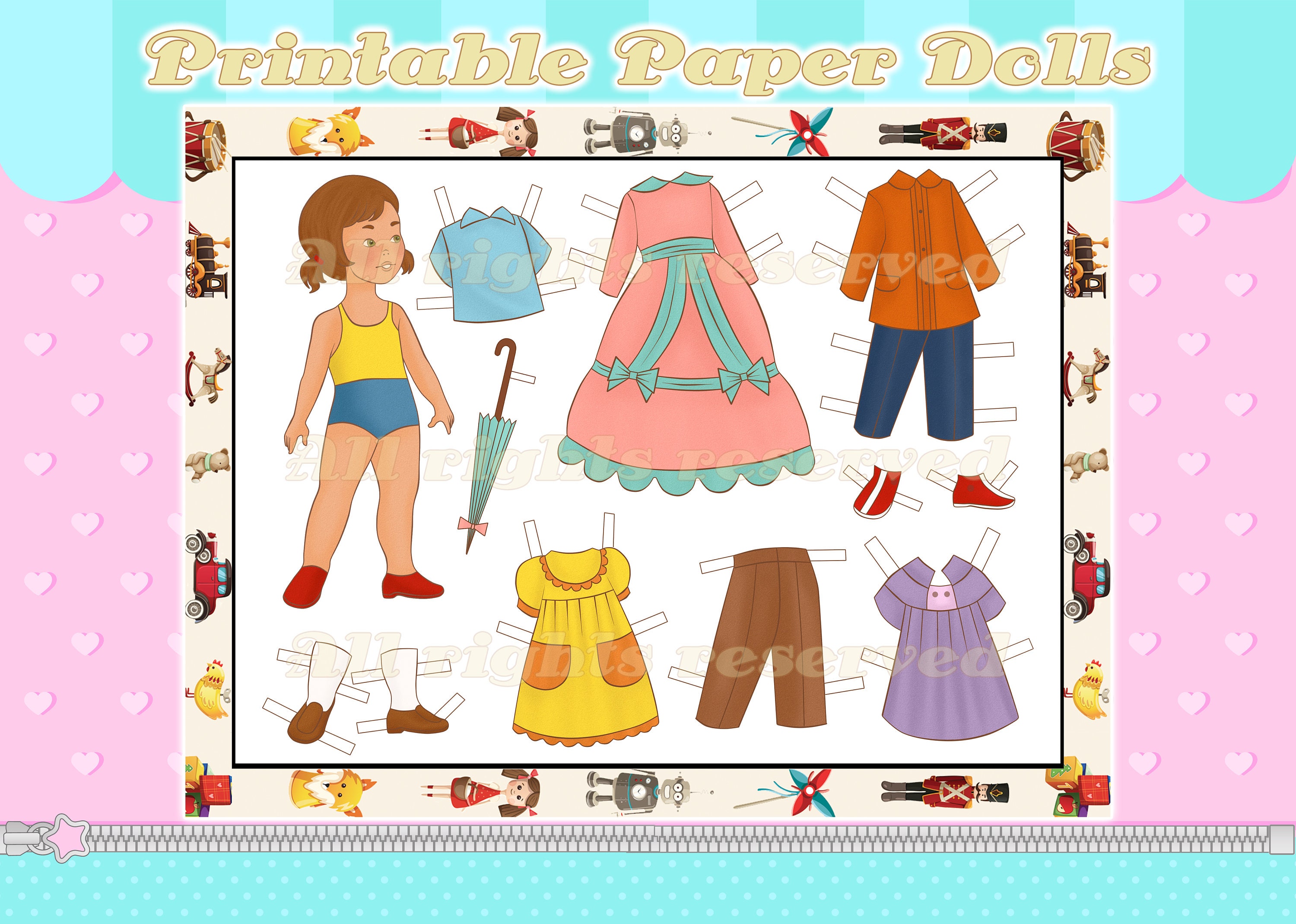 Child Girl Paper Doll With Clothes - Il Fullxfull.4634178105 Qgy8
