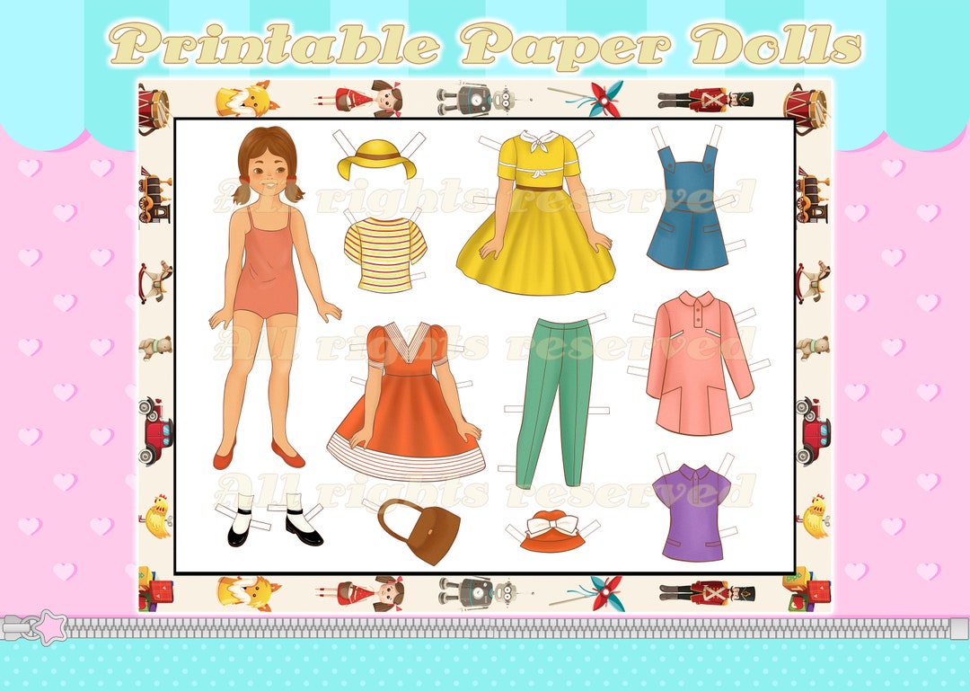 Vintage Paper Dolls for Digital Download Instant Printable Paper Dolls ...