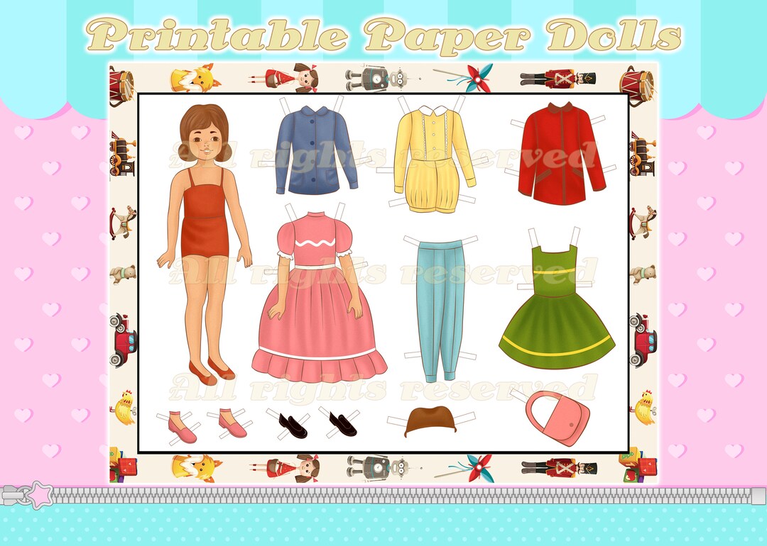 Vintage Paper Dolls for Digital Download Instant Printable Paper Dolls ...