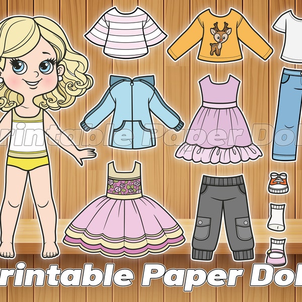 Spark Creativity! Printable Paper Doll Craft Kit for Kids and Toddlers - Instant Download and Print, DIY, Educational Toys