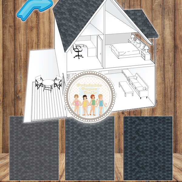Tile Roof Dollhouse Etsy Tile Roof Dollhouse Etsy