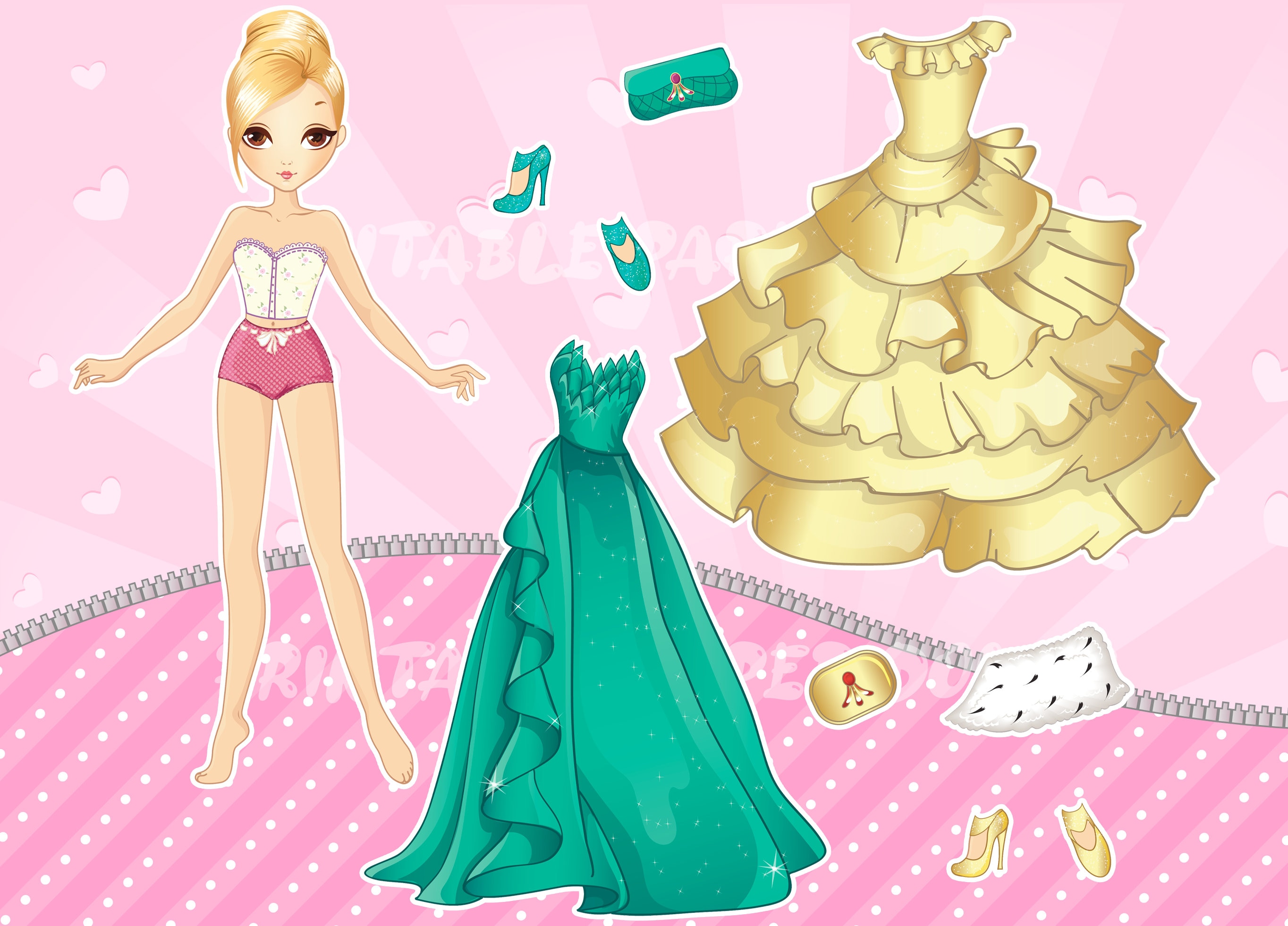 Dress up Paper Dolls With Modern Clothing Accessories Fun - Etsy