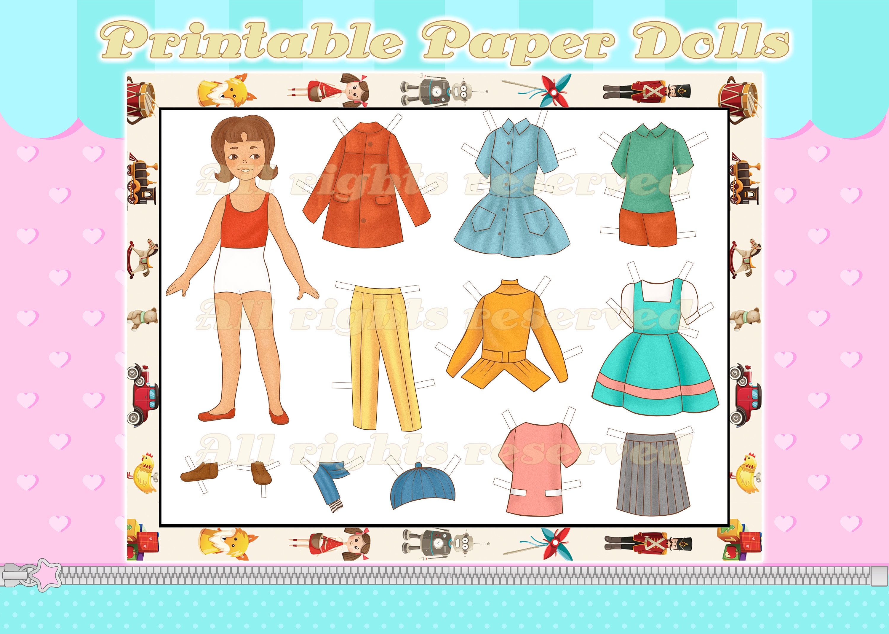 Vintage Paper Dolls for Digital Download Instant Printable Paper Dolls ...