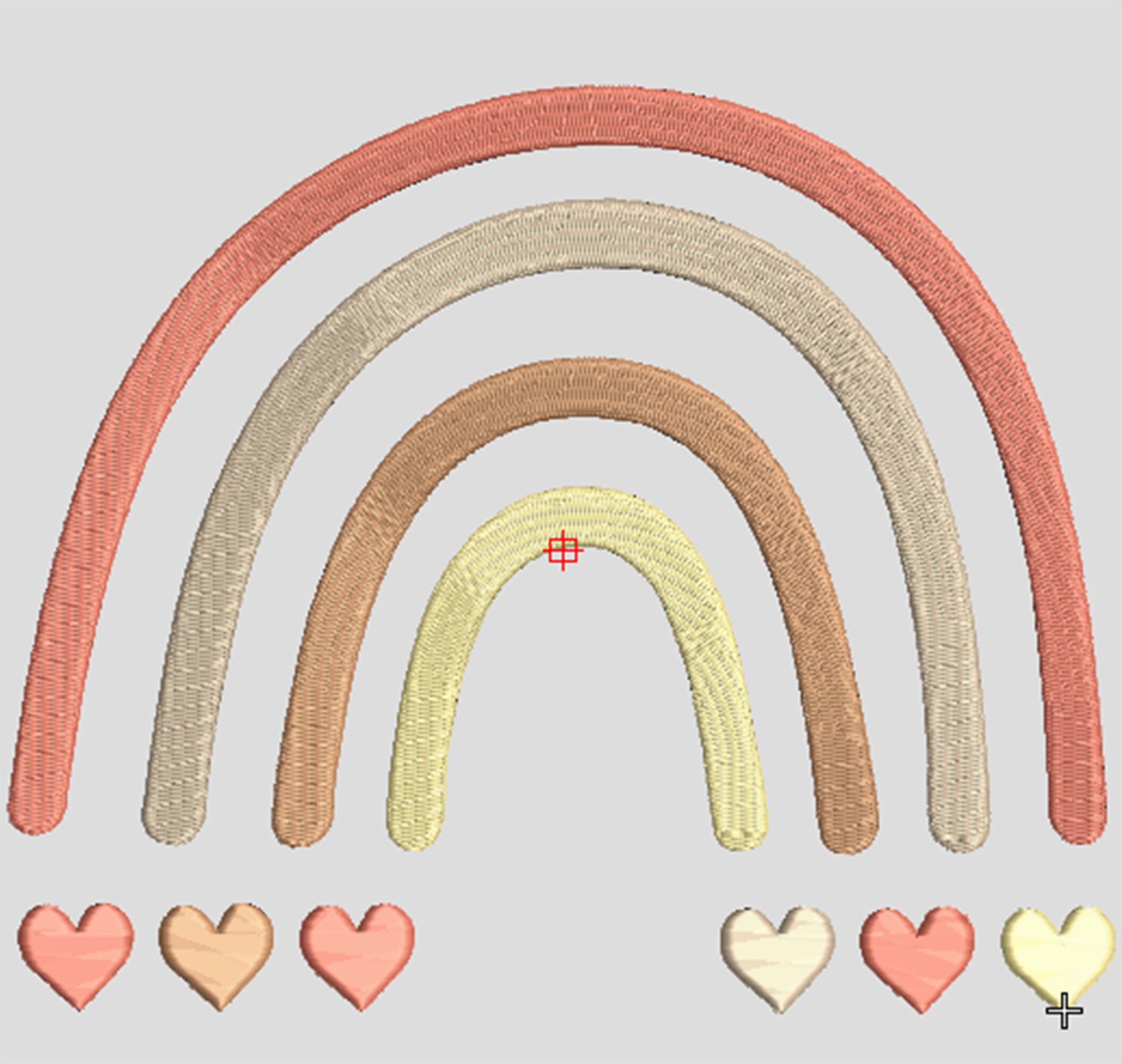 Boho Rainbow Machine Embroidery Design, Instant Download With 7 Sizes ...