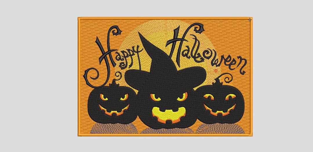 Happy Halloween Embroidery Design Instant Download With 3 - Etsy