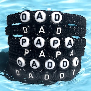 Daddy Bracelet: Adjustable Woven Cord Bracelets for Men New Dads on Fathers Day