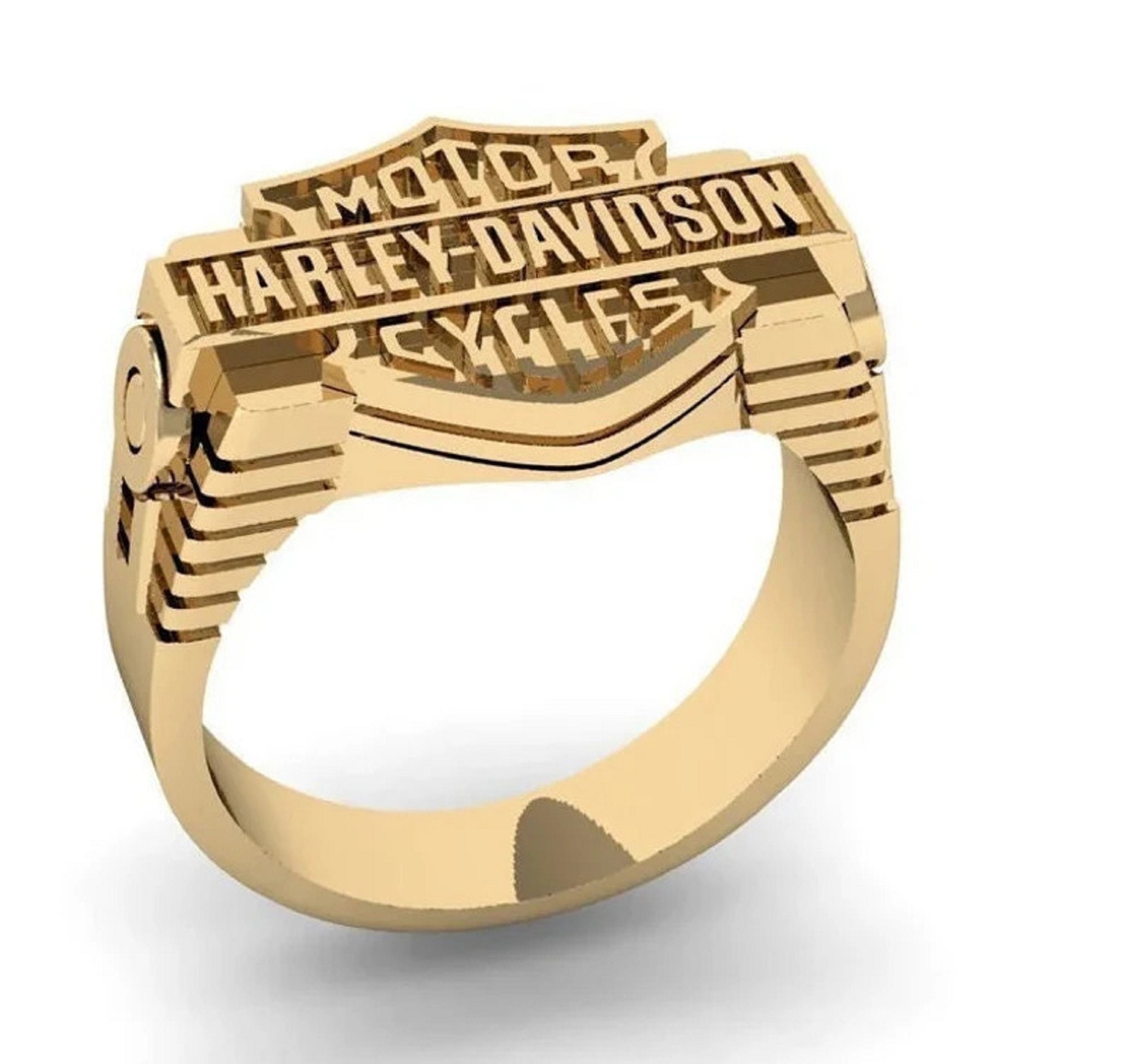 Harley Davidson Ring Solid Silver Ring Biker Ring Etsy