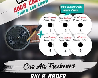 Custom Record Player Air Freshener Choose 6 Albums Cover or 6 Photo of Your Choice Personalized Gift Air Freshener