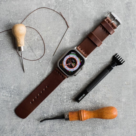 Handmade Leather Watch Strap for Apple Watch Ultra Band Strap Iwatch ULTRA Chocolate Etsy Canada