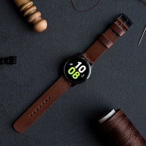 Leather Strap for Samsung Watch / Band - Chocolate color