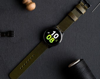 Leren band voor Samsung-horloge / band - olijfgroene kleur