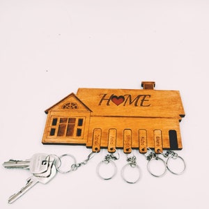 Wooden, keys holder, hanger design - house,home  2 versions in one file! - lasercut *dxf, *lbrn2, *ai, *svg
