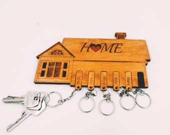 Wooden, keys holder, hanger design - house,home  2 versions in one file! - lasercut *dxf, *lbrn2, *ai, *svg