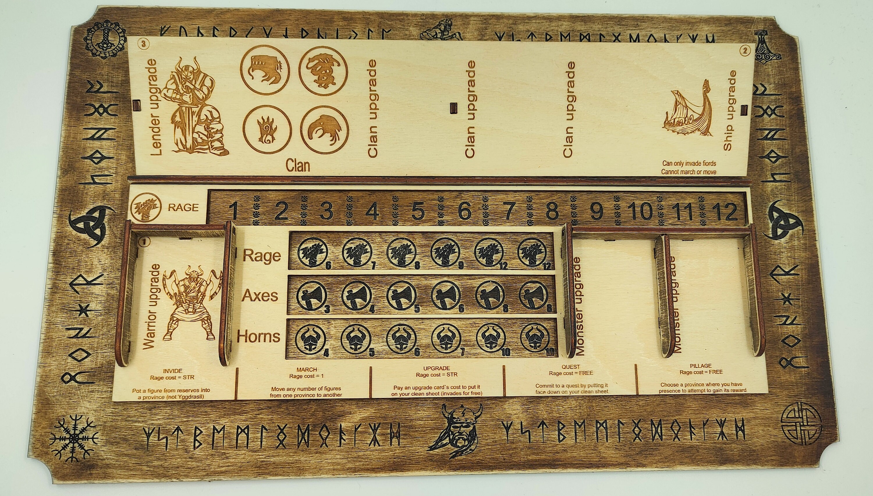 Wooden Playboard, Dashboard ,blood Rage Player Organiser, Board Games ...