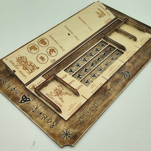 Wooden playboard, Dashboard ,Blood Rage player organiser, Board Games - ENG,PL  Pliki cyfrowe *ai, *svg, *dxf, *pdf, *lbrn2