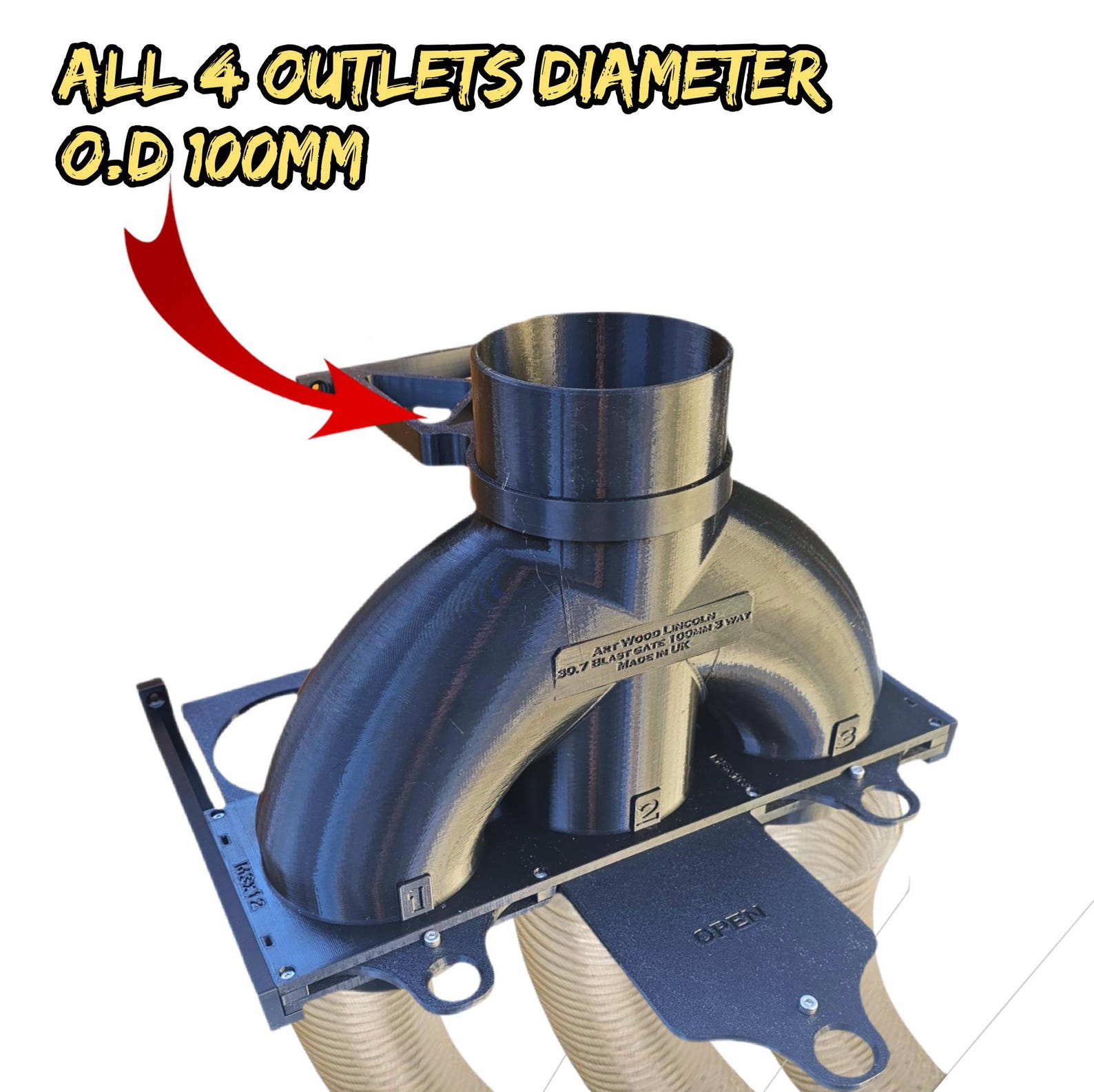 3 Way Dust Collection System Blast Gate 100mm / 4 Inch Wall Mounting - Etsy