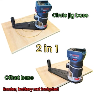 2in1 Adaptor Circle Jig Offset base Bosch router trimmer palm GKF 18V-8