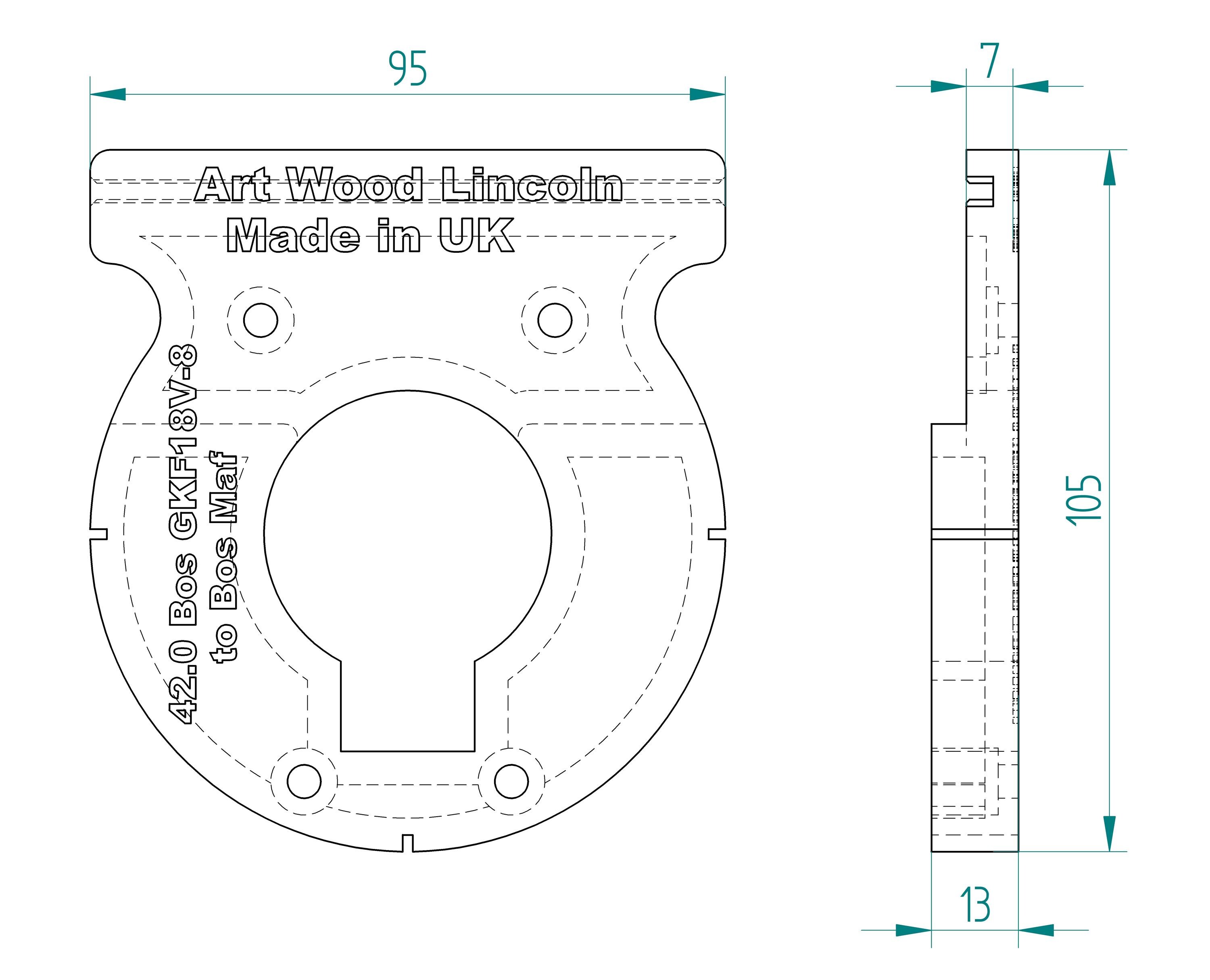 Piastra Adattatrice Per Fresatrice Verticale Bosch GKF 18V-8 - Foto 2