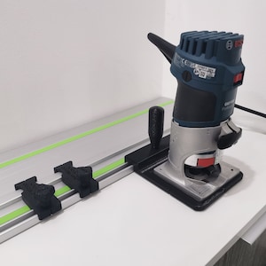 Adaptor plate for Bosch Router GKF600 to Festool guide rail typ FS/ Guide rail limits jig woodworking milling groove