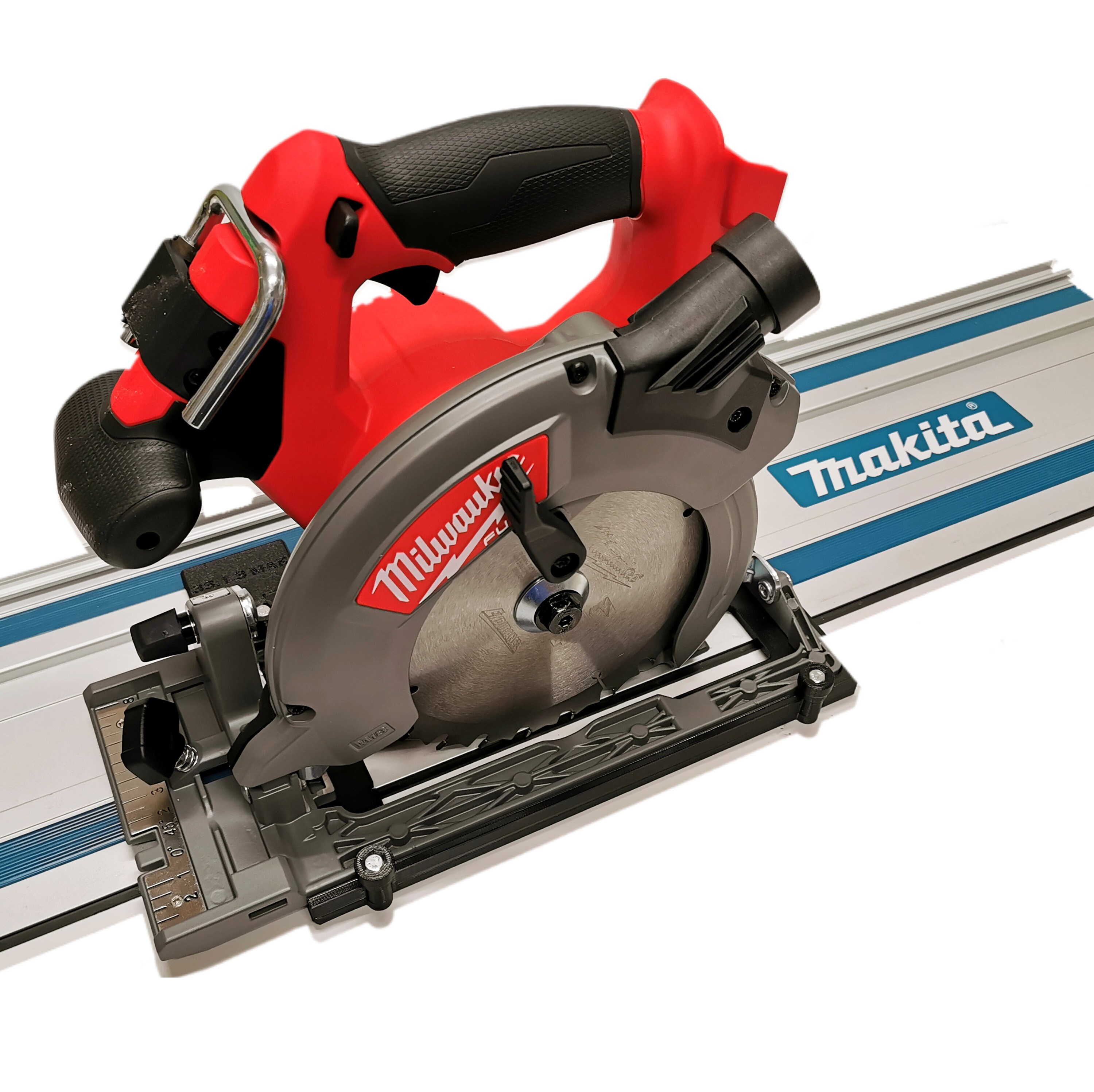 Base Adaptador Para Sierra Circular Milwaukee M12CCS44 / 2530-20 - Compatible Con Guías De Riél M18