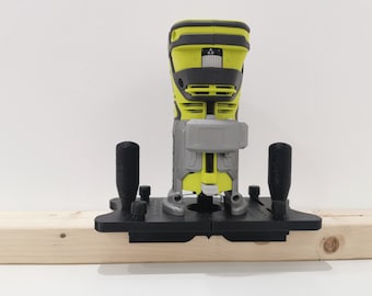 Center jig adaptor for Ryobi router R18TR-0 groove milling woodworking