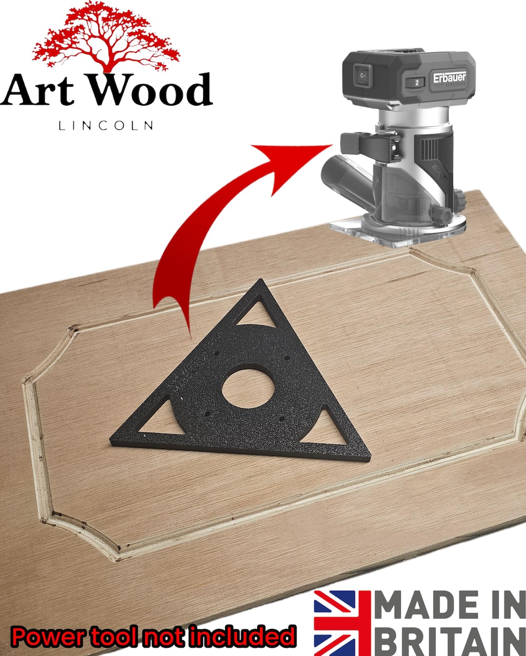 Triangle Base Erbauer ERI1111ROU Triangular Trim Router Pattern Groove ...