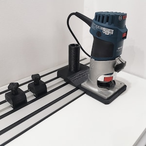 Adaptor plate for Bosch Router GKF600 to Dewalt guide rail/ Guide rail limits groove jig woodworking