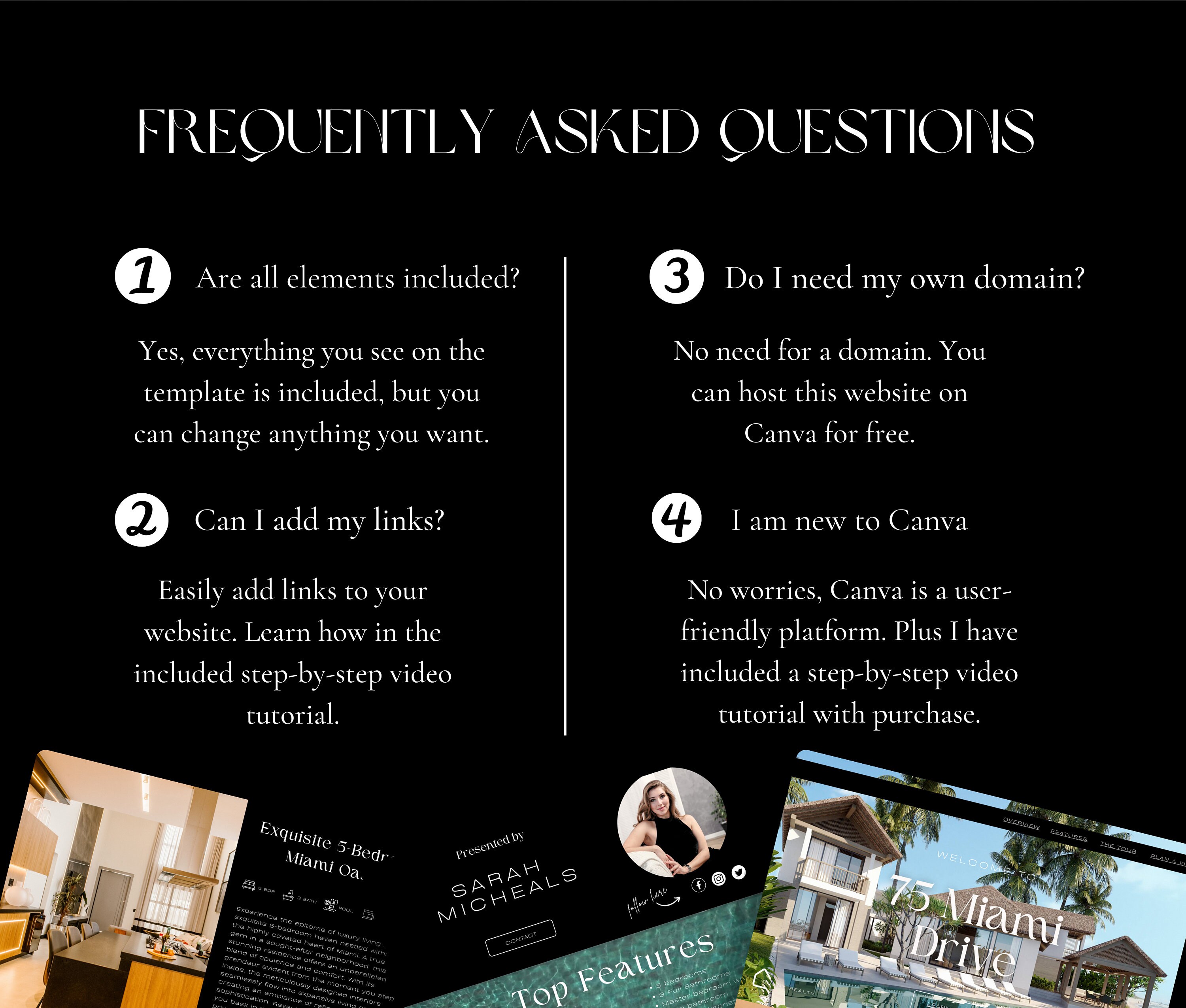 Real Estate Canva Website Template Luxury Listing Landing Page Real ...