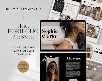 UGC Portfolio Template Canva Website Template UGC Landing Page Social Media Influencer Marketing  Media Kit Pitch Deck
