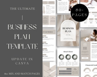 Customizable Business Plan Template | Small Business Planner | Start-up Business Plan | Canva Template