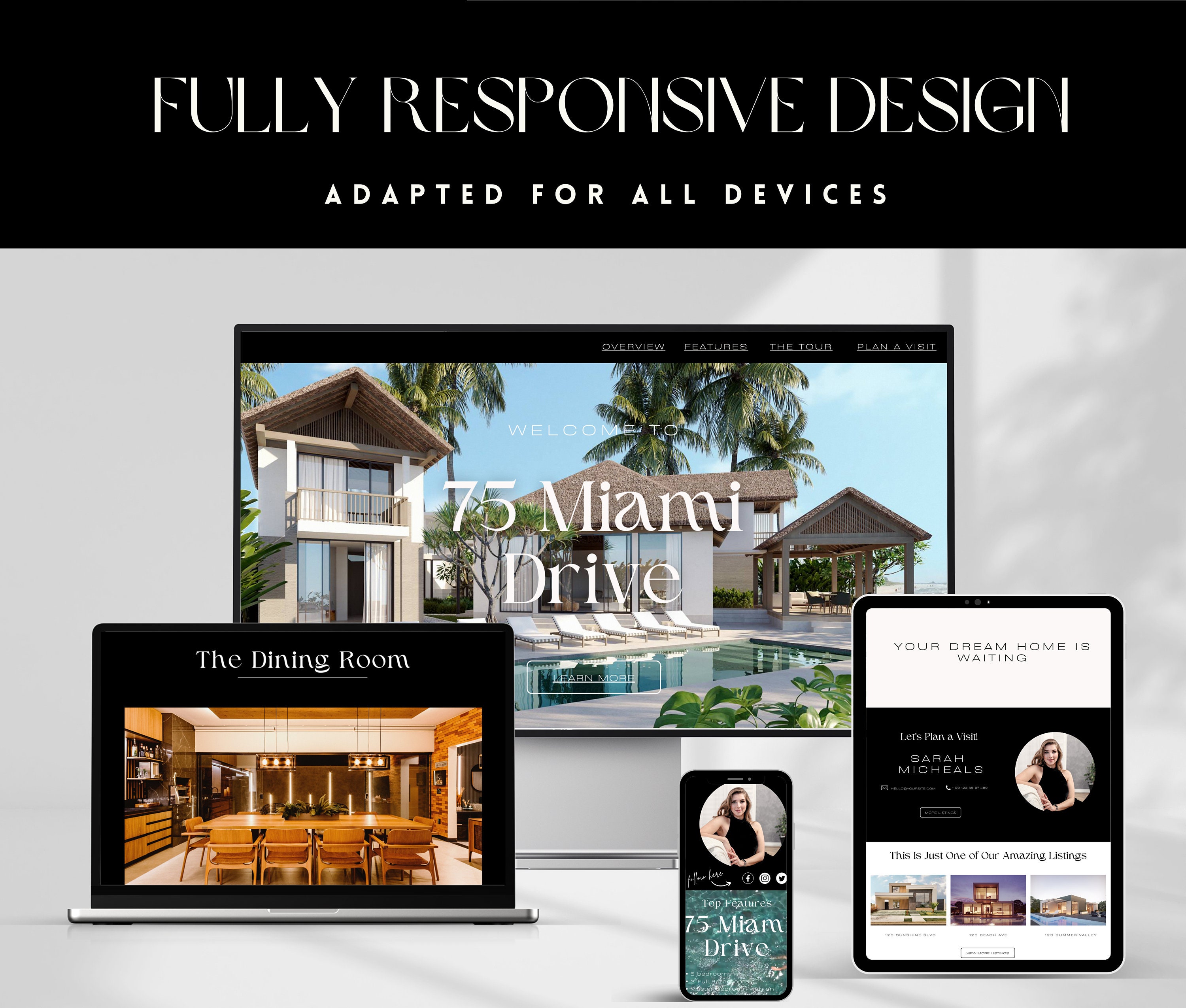 Real Estate Canva Website Template Luxury Listing Landing Page Real ...