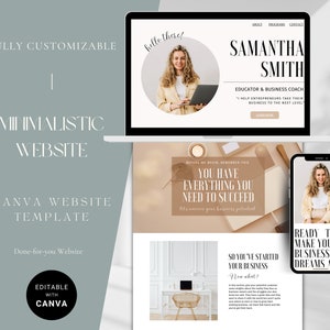 Customizable Canva Website Template | Coach| Virtual Assistant| Professional | Canva Sales Page | Business Website |