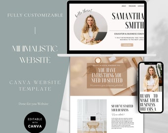 Plantilla de sitio web de Canva personalizable / Entrenador / Asistente virtual / Profesional / Página de ventas de Canva / Sitio web comercial /
