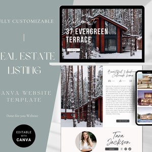 Real Estate Listing Canva Website Template| Real Estate Website Theme | Real Estate Agents | Marketing Templates | Landing page