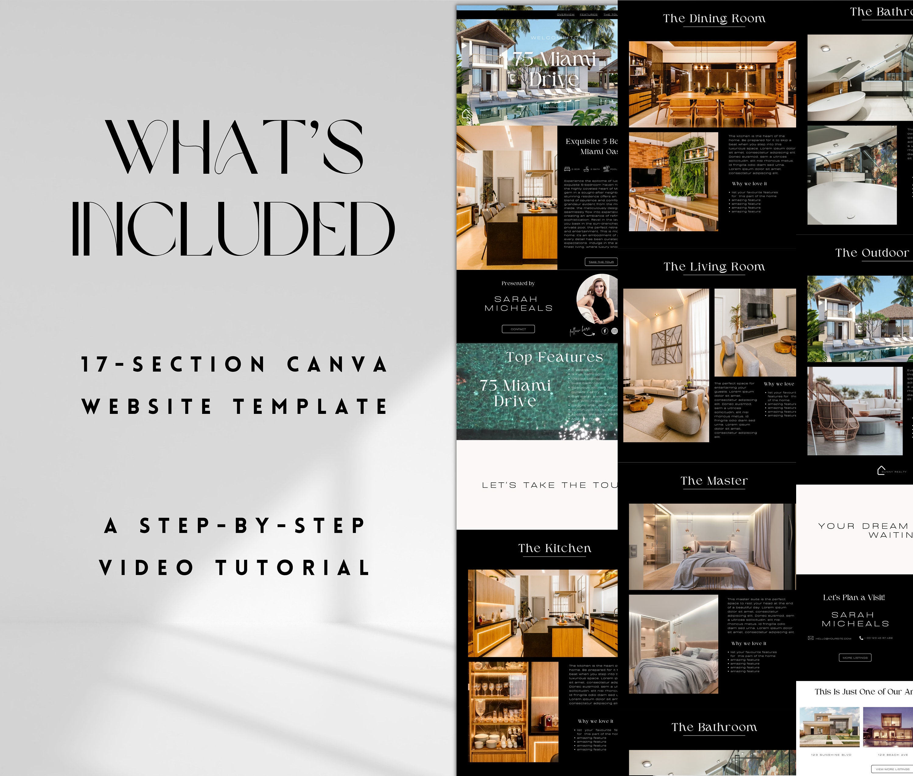 Real Estate Canva Website Template Luxury Listing Landing Page Real ...