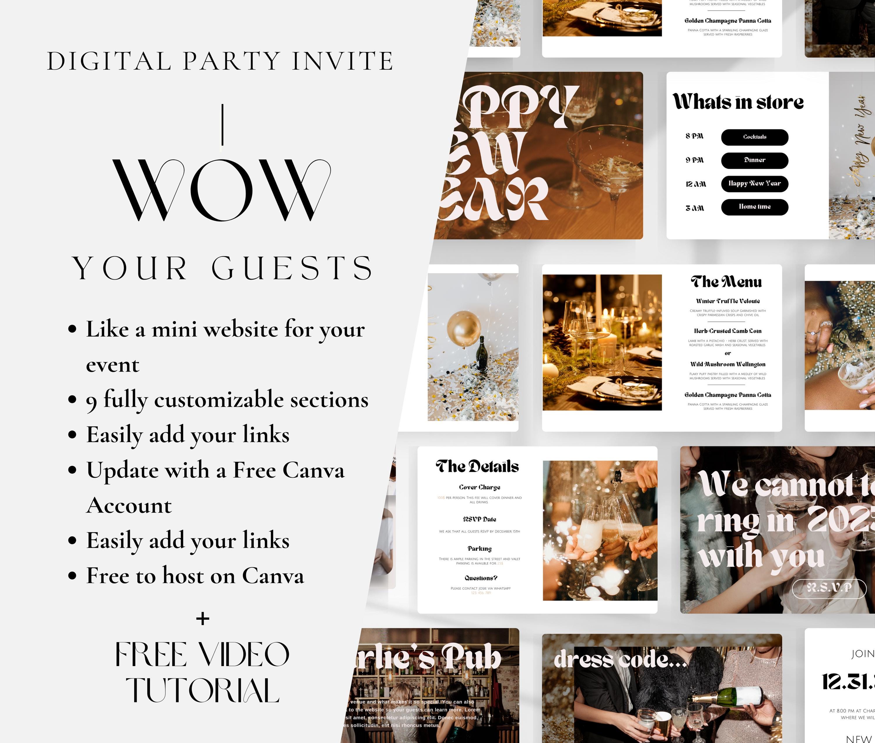 Invitations Week Editable New Years Eve Party Invitation| Digital Invite Template ...