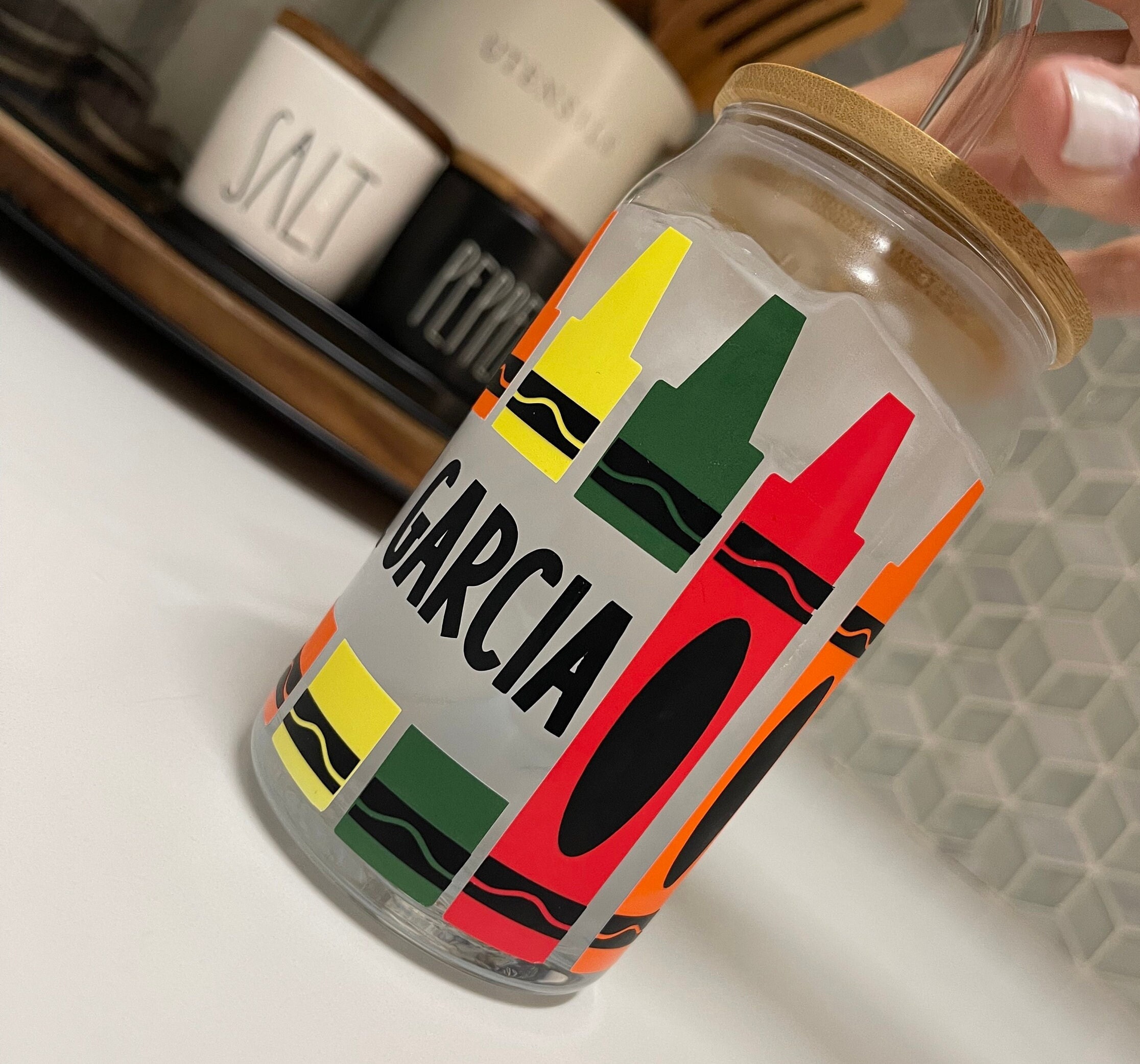 Color Changing Crayon Glass Cup Etsy