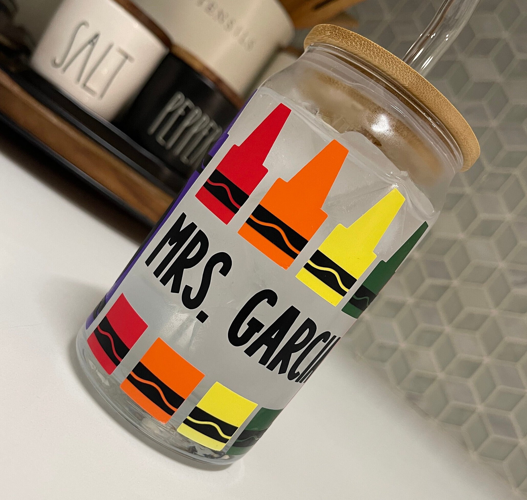 Color Changing Crayon Glass Cup Etsy