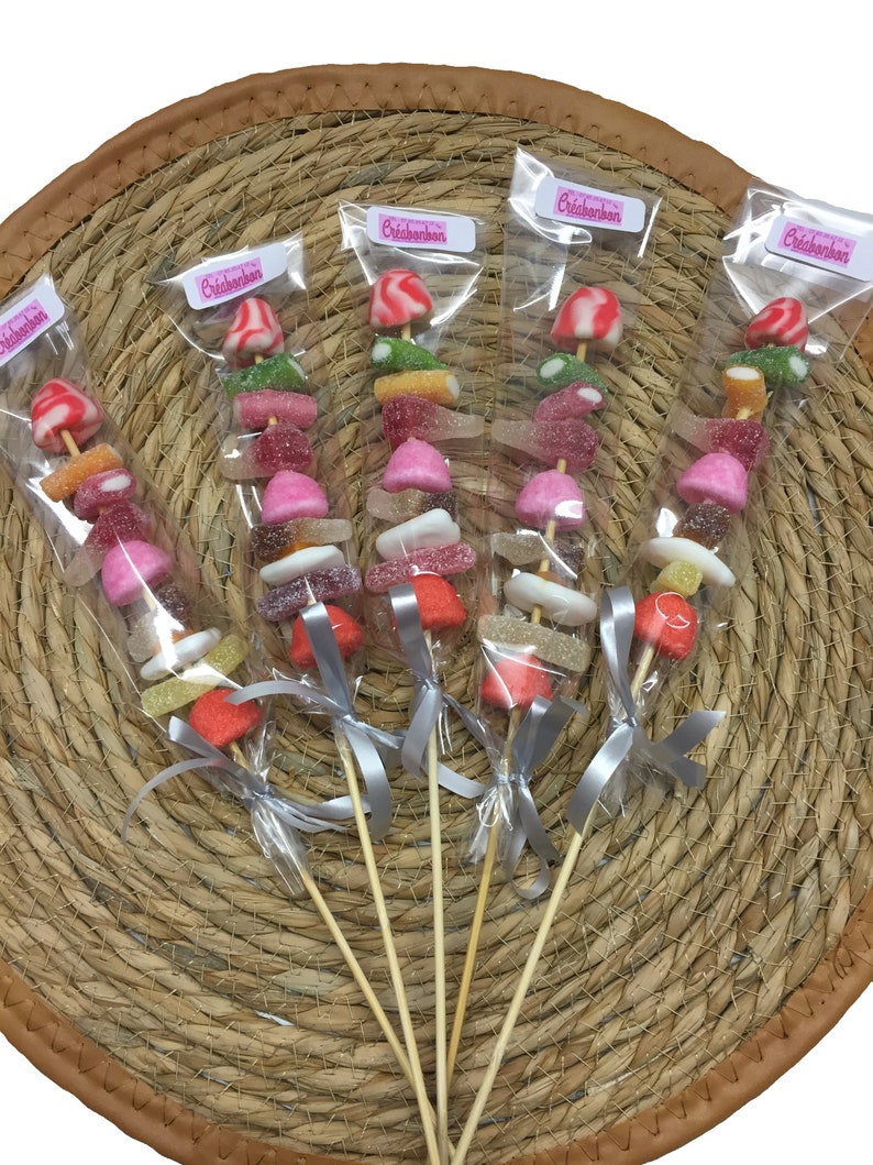 Brochette de bonbons 40gr, bonbons variés, vendu x 5. Fabriqué en France. Livraison gratuite image 4