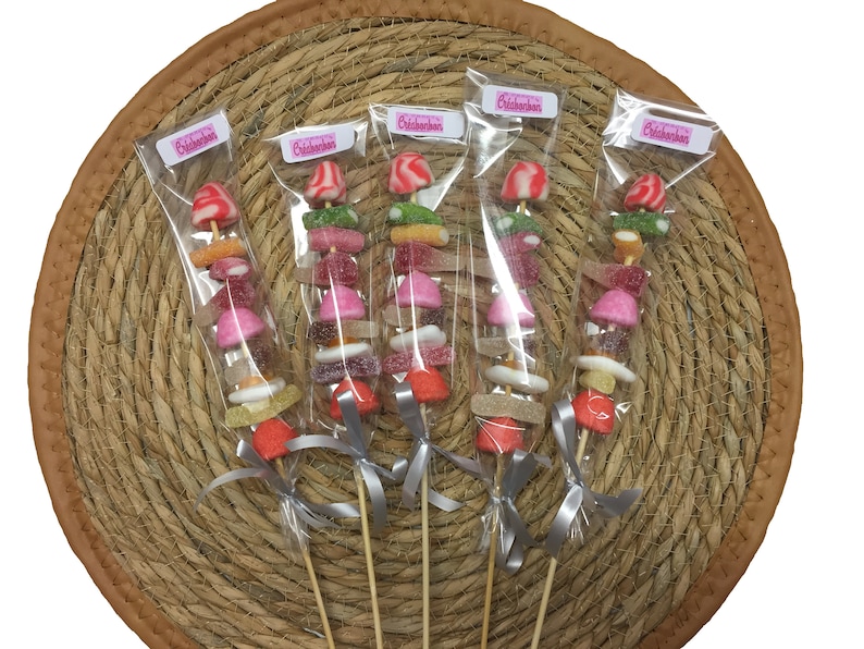 Brochette de bonbons 40gr, bonbons variés, vendu x 5. Fabriqué en France. Livraison gratuite image 2