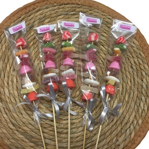 Brochette de bonbons 40gr, bonbons variés, vendu x 5. Fabriqué en France. Livraison gratuite image 1