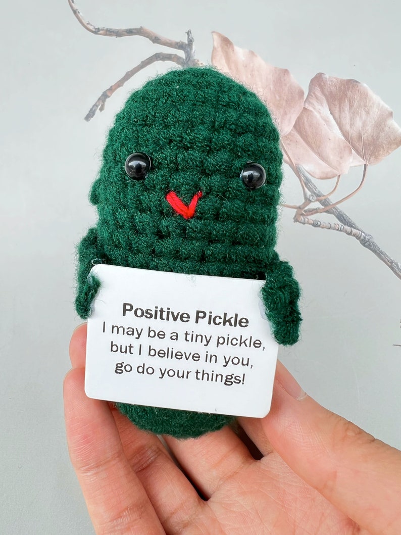 Emotional Support Pickle Handmade Crochet Picklepositive Etsy Canada
